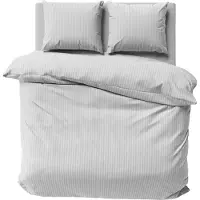 Detexpol Linge de lit en satin 160x200 lisse avec rayures argentées haut de gamme