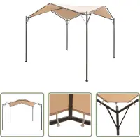 The Living Store Pavilion Tente de réception Abri 3x3 m Acier Beige