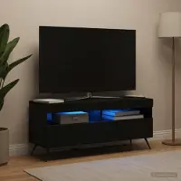 Prolenta Maison Exclusive - Meuble TV LED, bois composite, couleur noire