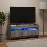 Prolenta Meuble TV exclusif - EDE, 100 x 35 x 43 cm, en panneaux de particules imitation bois Sonoma gris