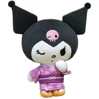 Sakami Merchandise Poupée en peluche Kuromi, version kimono, Sanrio, 22 cm