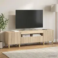 Prolenta Meuble TV exclusif ARNHEM, éclairage LED, 153 x 35 x 43 cm, chêne Sonoma