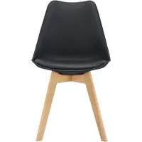 En.casa Chaise de salle à manger 'Fläten' (lot de 2) Chaise rembourrée en similicuir noir