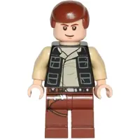 LEGO Minifigurine Han Solo, jambes marron clair avec motif de étui, gilet (sw0451)
