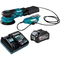 Makita BO 001 CGU101 : Ponceuse excentrique sans fil, 40 V max., diamètre 125 mm, excentrique de 5,0 mm, moteur sans balais + 1 batterie 4,0 Ah + chargeur