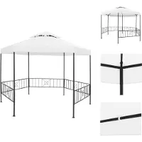 vidaXL , pavillon de jardin, 323x275x265 cm, blanc, 180 g/m² - Pavillons et tentes de réception