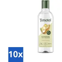 Timotei - Shampooing - Huile d'amande - 2 en 1 - Pour tous types de cheveux - 300 ml - Pack économique - 10 pièces