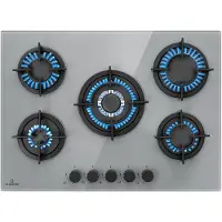 Klarstein Tables de Cuisson à Gaz, Plaque de Cuisson Gaz à 5 Brûleurs, Table de Cuisson Encastrable à 5 Feux de 10400W, Cuisiniere Gaz, Gaziniere Gaz avec Brûleurs en Acier Inoxydable, Cuisinières GPL