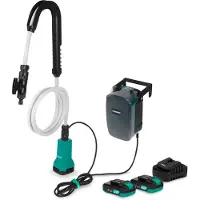 Vonroc Pompe pour récupérateur d'eau de pluie sans fil 20 V - 80 W - 1 800 l/h - 1,75 bar | 2 batteries 2,0 Ah et chargeur rapide inclus