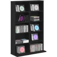 vidaXL Étagère CD en bois imitation chêne noir, 65 x 23,5 x 97,5 cm