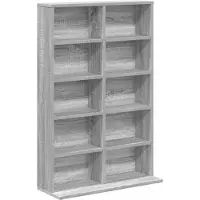 vidaXL Étagère CD Sonoma-Gräu, 65 x 23,5 x 97,5 cm, en panneaux de particules