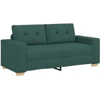 vidaXL Canapé deux places vert foncé 180 x 77 x 82 cm en tissu