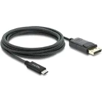 DeLOCK Koaxiales USB Type-C zu DisplayPort Kabel (DP Alt Mode) 4K 60 Hz mit Gefl (2 m), Câble vidéo, Noir
