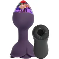 LOVISS Flower - plug anal vibrant avec télécommande (violet)