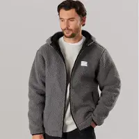 Resterods Veste à Capuche en Polaire Homme Gris