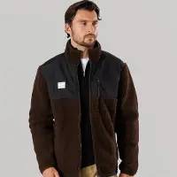 Resterods Polaire zippée à panneaux Homme Brun