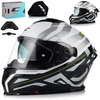 Cgm Casque intégral 363A pour moto, avec visière intérieure et système Pinlock | Casque intégral de protection | Homologation ECE 22.06 | Taille 2XL (63-64 cm)