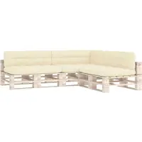 vidaXL Coussins de canapé de palette 7 pcs. Crème