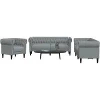 vidaXL Ensemble de canapés 3 pièces gris clair tissu