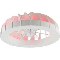 Brilliant Plafonnier Fanora G81080/05, 46 cm, avec ventilateur, en plastique blanc, LED intégrées