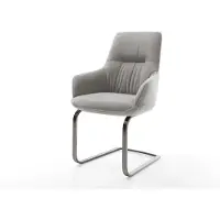 DELIFE Cantilever Zelia-Flex avec accoudoirs tissu structuré doux gris pied cantilever plat grafiete ressorts ensachés