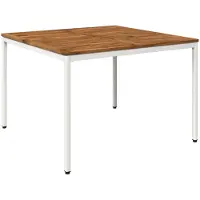 vidaXL Table de jardin, naturelle et blanche, 110 x 108,5 x 75 cm