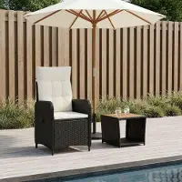 Prolenta Maison Exclusive - Ensemble de salon de jardin, 2 pièces, noir et crème