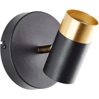 Brilliant Applique murale Vigolo, finition sable, noire/or mat, douille GU10, 10W, indice de protection IP20, pour intérieur