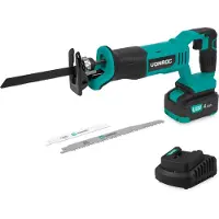 Vonroc Scie à guichet sans fil 20V | 3 lames de scie incluses - Batterie 4.0Ah et chargeur inclus