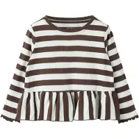 Name it T-Shirt 'NMFNILJE' marron / blanc