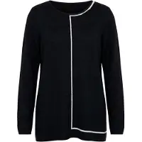 Ulla Popken Pull-over noir / blanc