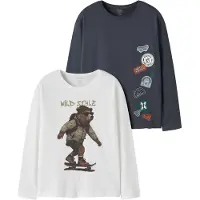 Name it T-Shirt 'NKMVAGNO' bleu marine / marron / orange / blanc