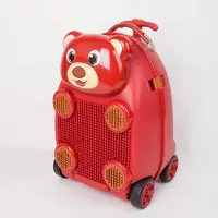 StarTech.com Valise pour enfants - Valise cabine - ABS - Serrure à combinaison - Roulettes multidirectionnelles - Poignée télescopique - Motif ours en peluche