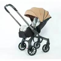StarTech.com Poussette multifonctionnelle 4-en-1 - Poussette combinée polyvalente - Pour nouveau-nés - Pliable - Légère - Position d'inclinaison élevée - Modèle Apricot