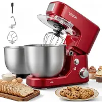 Vevor Robot Pâtissier à Tête Inclinable 5 L et 4 L Batteur sur Socle 1000 W