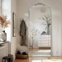 Sonstiges Miroir mural de 180x76 cm, miroir pleine longueur avec application vintage, couleur argent