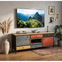 JVmoebel Meuble TV en bois et métal, style industriel, coloré, rustique, commode, armoire, vintage