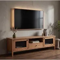 Xl Moebel Gmbh Meuble TV en bois et métal, design industriel, style rustique, étagère grillagée, aspect vintage