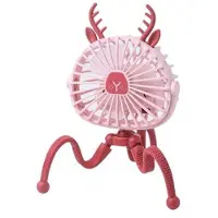 Generique J0PE Mini ventilateur de poussette avec lumière ventilateur Portable personnel pour bébé avec trépied Flexible Mini ventilateur mignon pour bébé, chambre à coucher, chambre de bébé