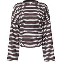 Pieces T-shirt marron / blanc