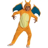 Pokémon Disguise Combinaison Pokémon Dracaufeu Pour Enfants, Sous Licence Officielle, Avec Capuche Détaillée Avec Éléments En Relief Et Ailes, Tissu Doux, Pour Les 5-6 Ans, 7-8 Ans Et 10-12 Ans