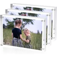 Famanu Cadre photo en acrylique - Lot de 3 - 15 x 10 cm - Pour le salon et le bureau