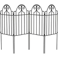 OEM Clôture de jardin, design en métal, construction durable, couleur noire