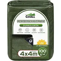 Sonstiges Bâche en tissu avec œillets, dimensions 4x4 mètres, grammage 100 g/m², couleur verte, imperméable et résistante aux UV