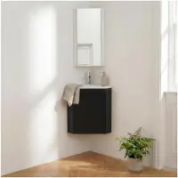 MOB-IN Ensemble LISA lave-mains d'angle suspendu, vasque, robinet et armoire