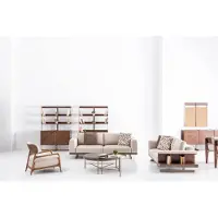 AEA Tabouret avec table d'appoint. Style moderne, gris, minimaliste, élégant, forme ronde