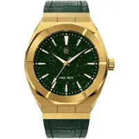Paul Rich Montre pour homme Star Staub, vert et or, bracelet en cuir, 42 mm