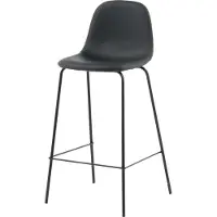 Furnlux Classic FURNLUX Tabouret de bar Polar Glossy Black Und Black 42cm / Hauptfarbe : Schwarz / Abmessungen : 42 x 43 x 105 cm