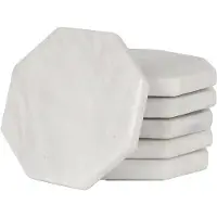 OEM Sous-verres en marbre pour boissons, 9 cm, faits main, blancs, lot de 6