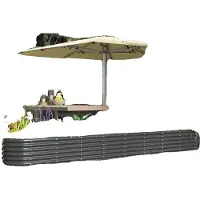 OEM Bordure de jardin surélevée, en acier galvanisé, longueur 120 cm, largeur 80 cm, hauteur 30 cm, capacité de charge de 300 kg
